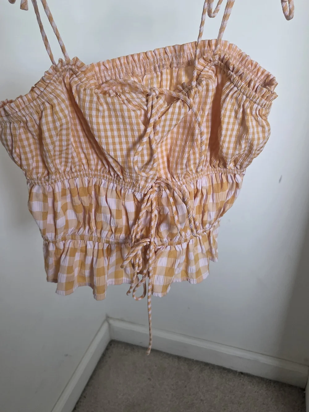 Forever 21 Yellow and White Gingham Crop Top - Picture 3 of 3